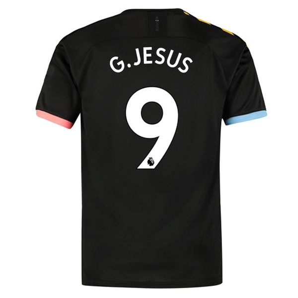 Camiseta Manchester City NO.9 G.Jesus Segunda equipo 2019-20 Negro